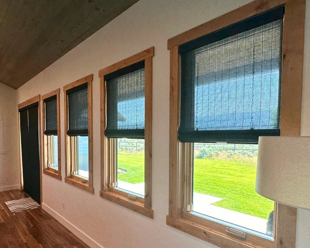 Window treatments installation in living area